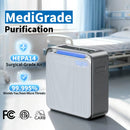 Burtran Nano-Oxy™ HEPA 14 Air Purifier for Home, up to 1,360 ft²/h, with air quality display, balanced 5-stage PM2.5 and TVOC filtration, eliminates 99.995% micro pollutants, Wi-Fi, 120V AC