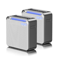 Burtran Nano-Oxy™ HEPA 14 Air Purifier for Home, up to 1,360 ft²/h, with air quality display, balanced 5-stage PM2.5 and TVOC filtration, eliminates 99.995% micro pollutants, Wi-Fi, 120V AC （2 Pack）