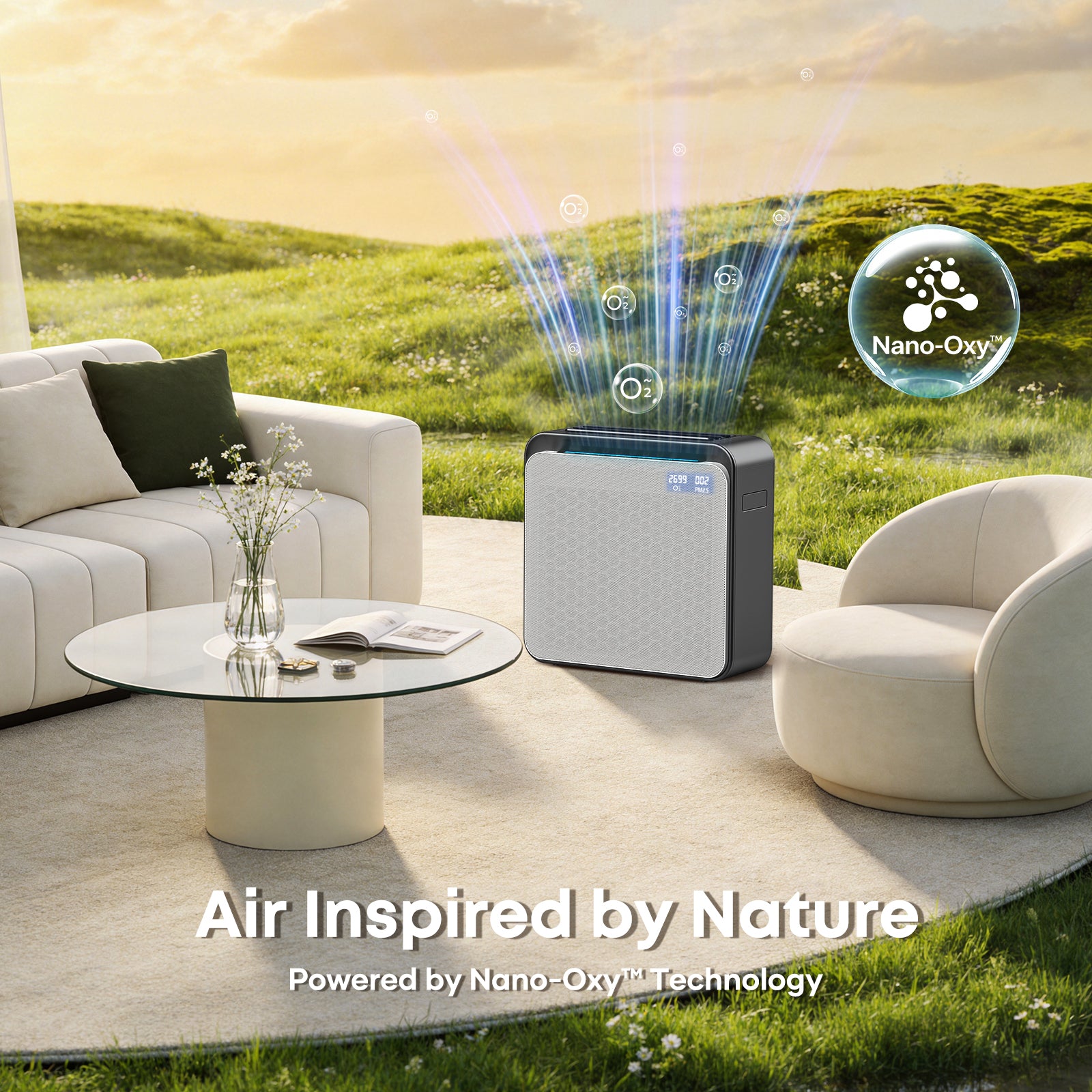 BURTRAN A31 H14 HEPA Air Purifier for Home Large Room Bedroom up to 1360ft²,Ultra-Quiet Sleep Modes, Nano-Oxy Negative Ions,PM2.5 & TVOC Smart Monitor, 5-Stage Filtration,WiFi,Sleep Support